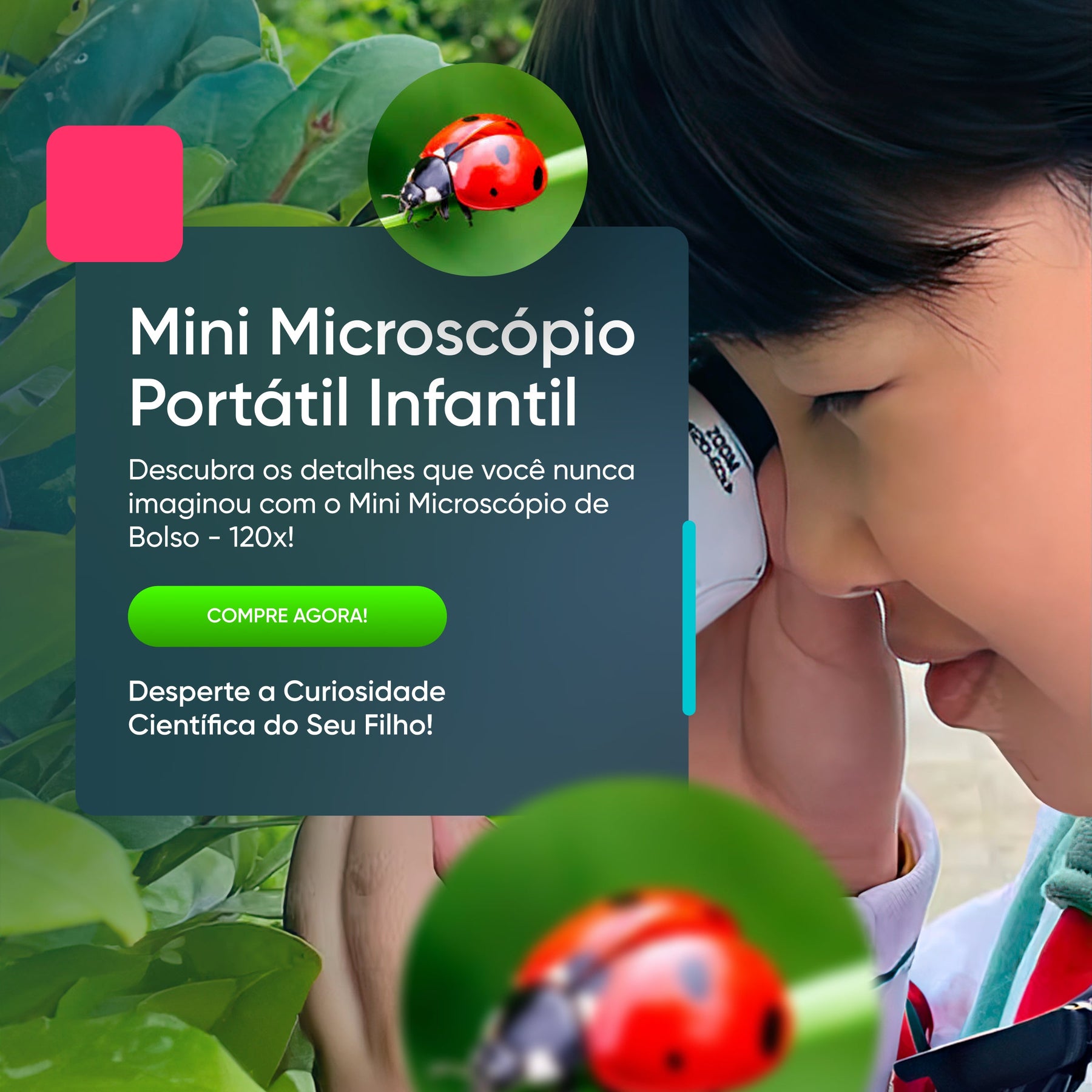 Kidscopie - Microscópio infantil com aumento de 120x