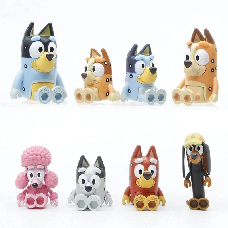Kit Bonecos Colecionáveis Bluey e sua turma