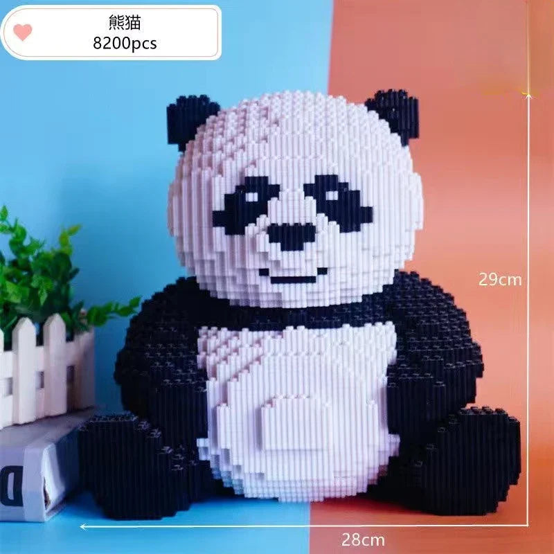 Lego de montar - Super Panda e Super coelho - 8000 peças