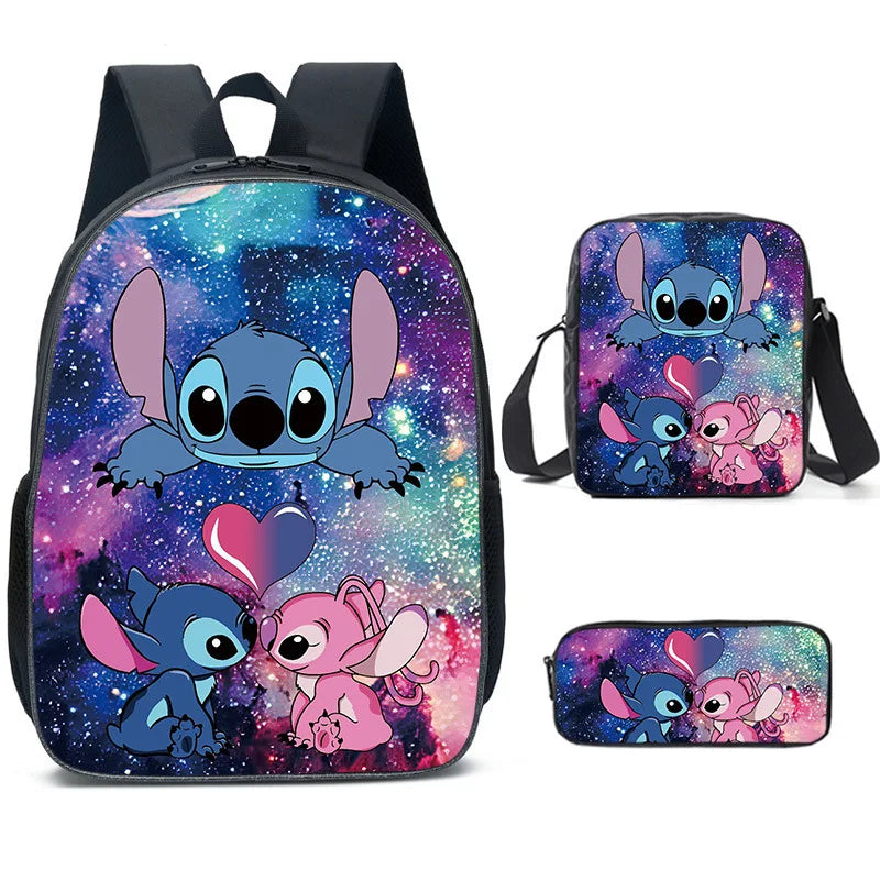 Kit 3 Peças Lilo e Stich - Mochila + Bolsa + Estojo