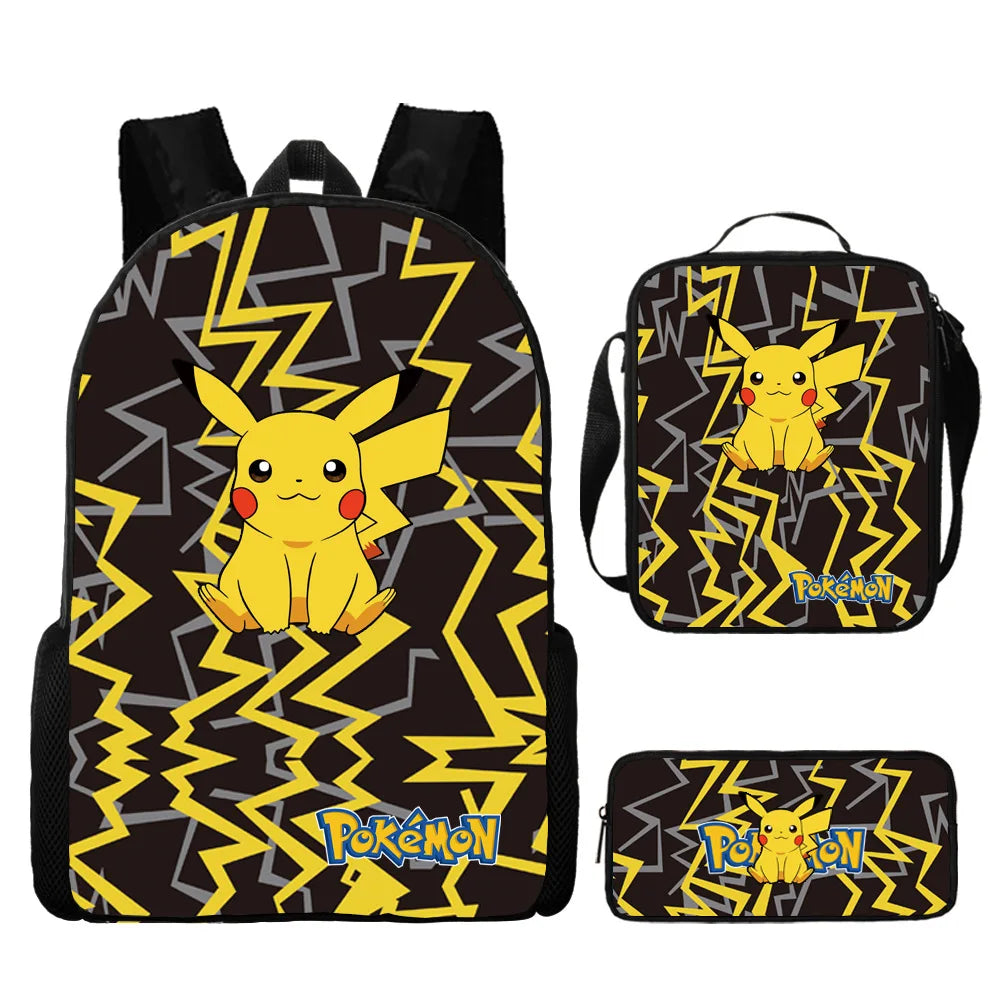 Kit 3 Peças Escolar Pokemon - Mochila + Bolsa + Estojo