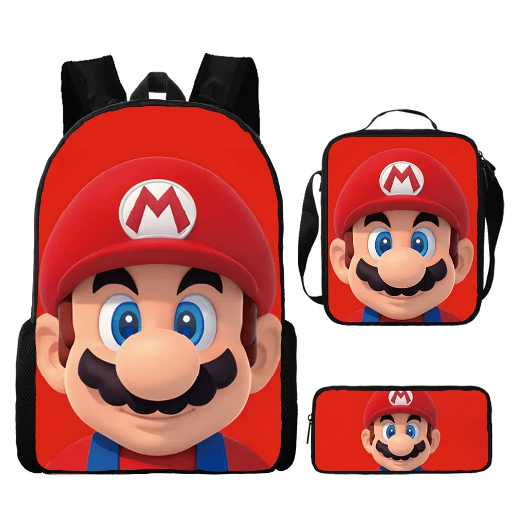 Kit 3 Peças Super Mario - Mochila + Bolsa + Estojo