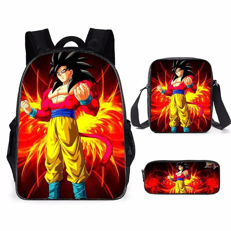 Kit 3 Peças Escolar Dragon Ball Z - Mochila + Bolsa + Estojo