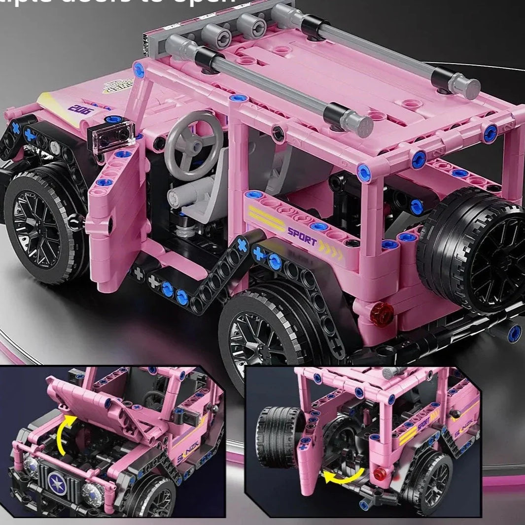 Carro de Corrida Jeep com tração - Blocos de montar - 485 Peças