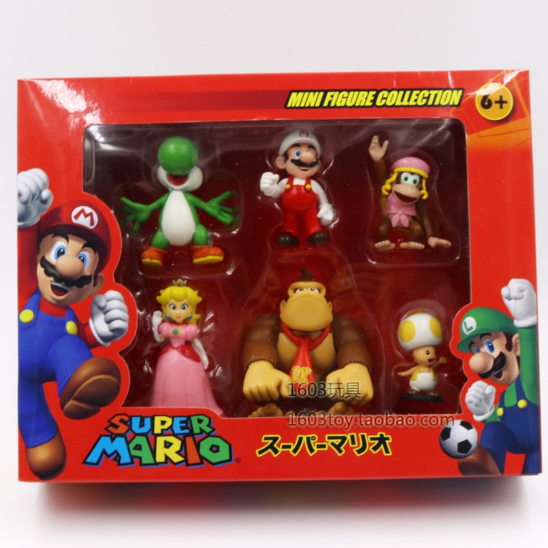 Kit 6 Bonecos Super Mario e sua turma