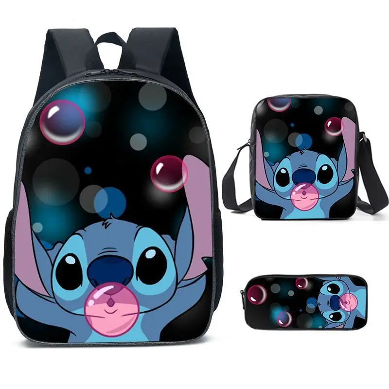 Kit 3 Peças Lilo e Stich - Mochila + Bolsa + Estojo