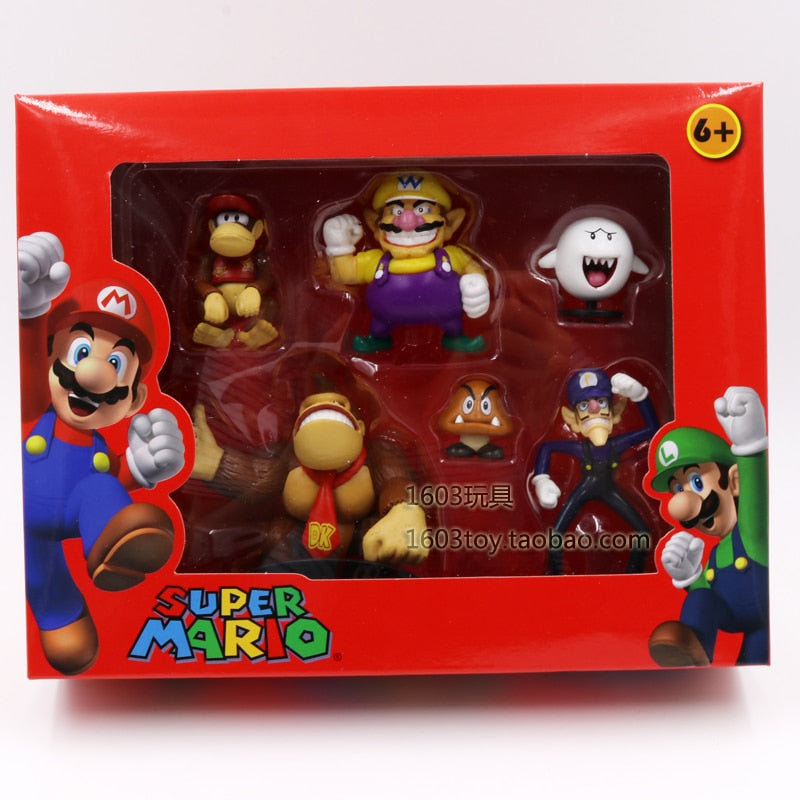 Kit 6 Bonecos Super Mario e sua turma