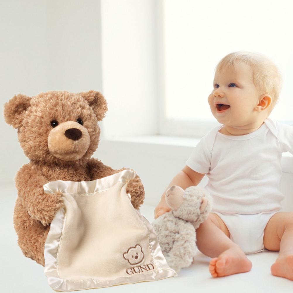 Peek-a-Boo Bear - Urso de Pelúcia Esconde-Esconde Animado de 30 CM