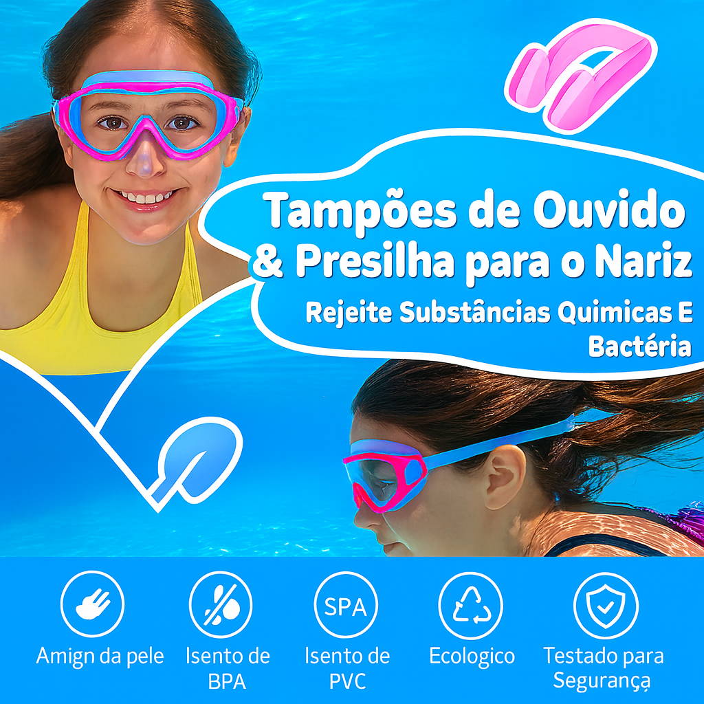 AquaVision Kids™ - Óculos de Natação Confortáveis para Crianças