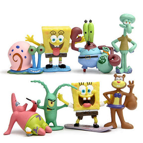 Kit 8 Bonecos Bob Esponja e sua Turma