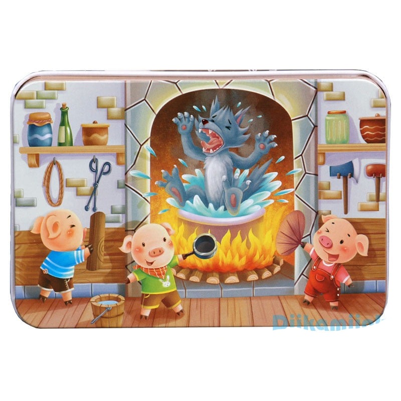 Quebra Cabeça de Madeira - Histórias Infantil