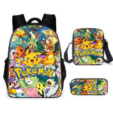 Kit 3 Peças Escolar Pokemon - Mochila + Bolsa + Estojo