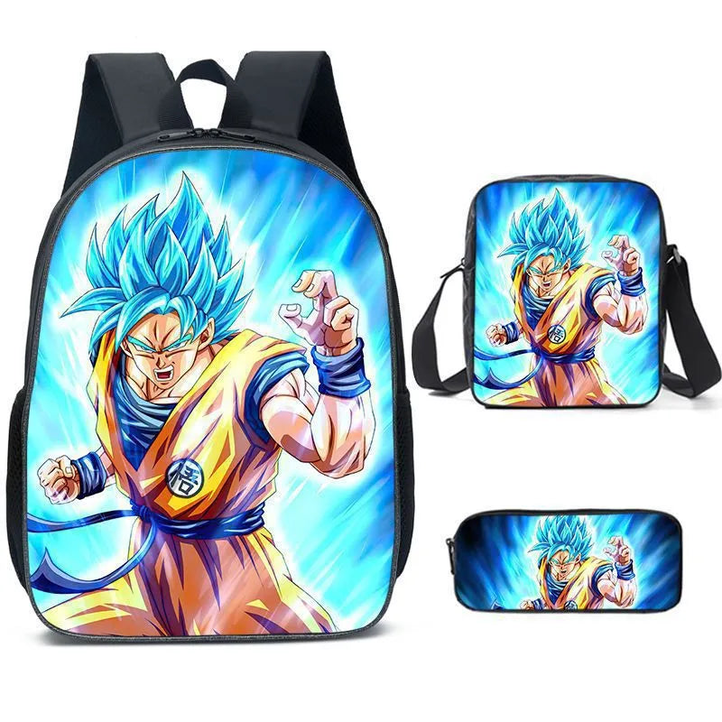 Kit 3 Peças Escolar Dragon Ball Z - Mochila + Bolsa + Estojo