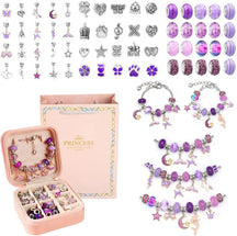 Pulseira Criativa - Kit com Pulseiras + Colares + Berloques, pingentes + Brinde Porta joias em couro