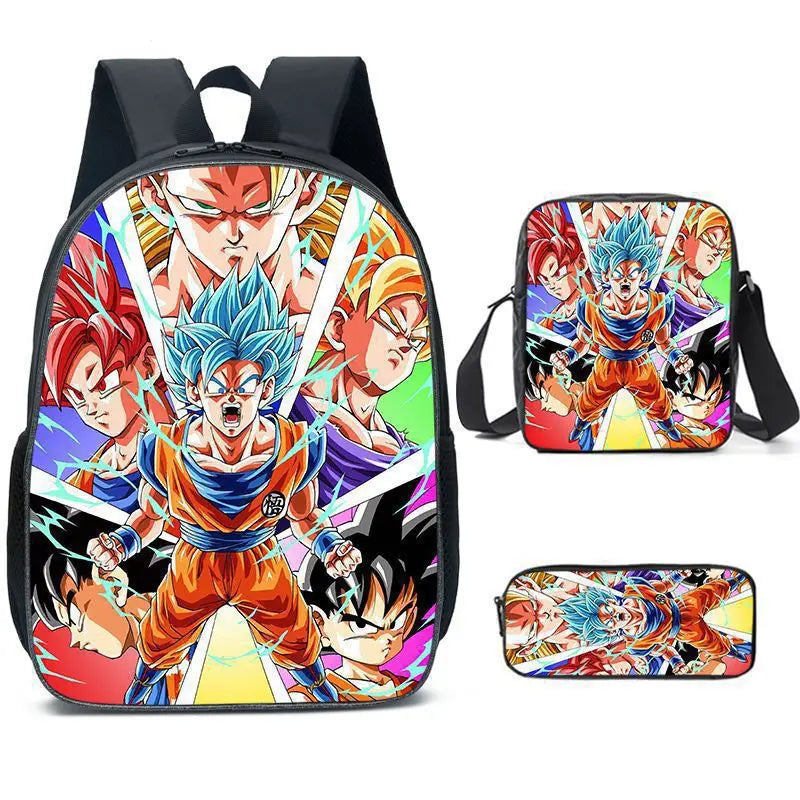 Kit 3 Peças Escolar Dragon Ball Z - Mochila + Bolsa + Estojo