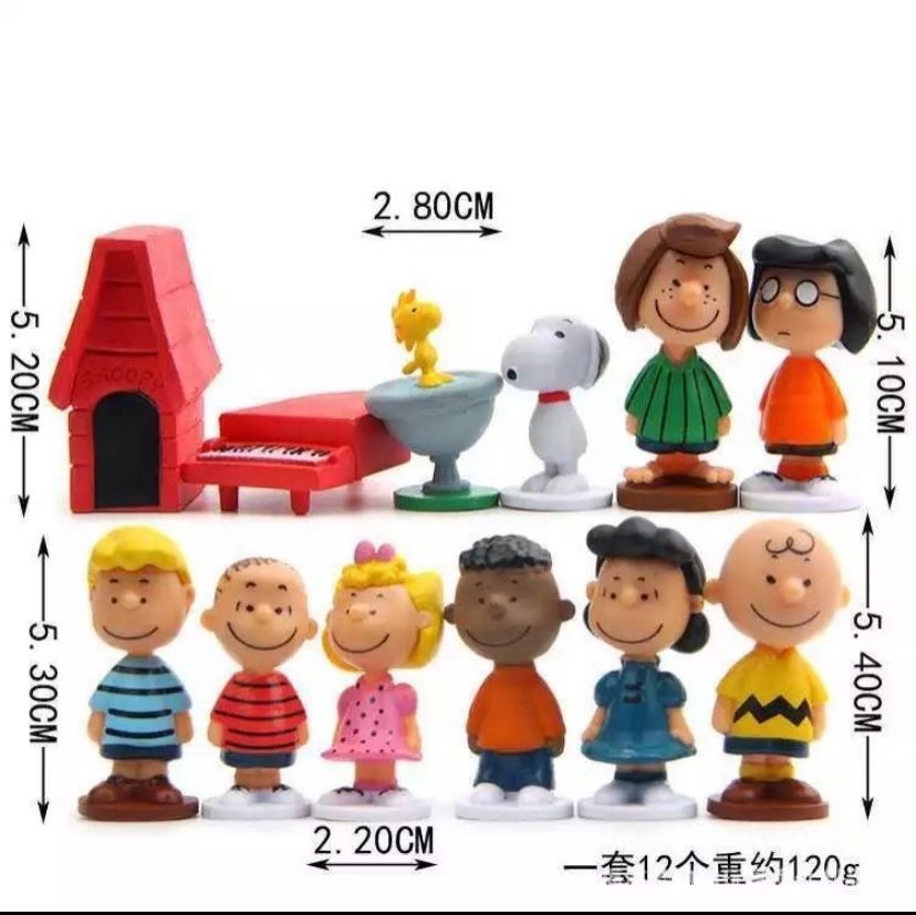 Kit 12 Bonecos Turma do Snoopy