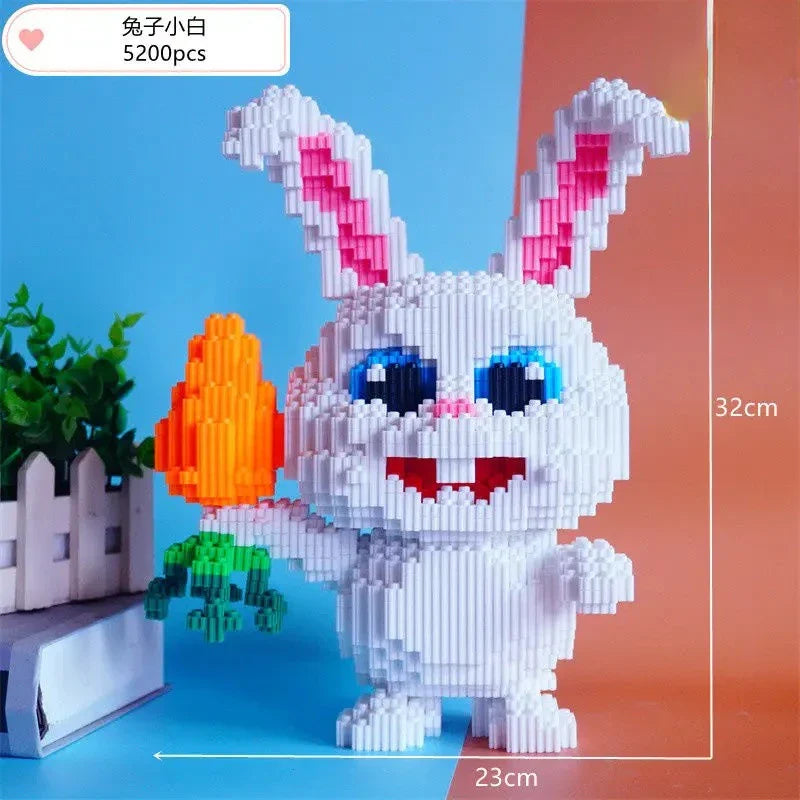 Lego de montar - Super Panda e Super coelho - 8000 peças