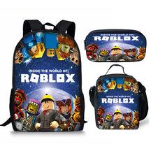 Kit 3 Peças Escolar Roblox - Mochila + Bolsa + Estojo