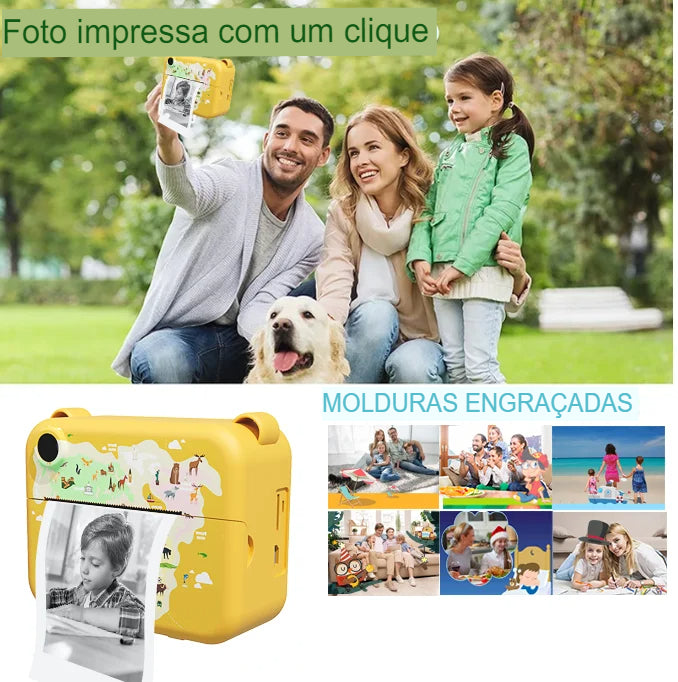 SnapKid - Câmera Infantil Digital com impressora térmica + BRINDE!
