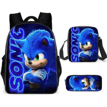 Kit 3 Peças Sonic - Mochila + Bolsa + Estojo