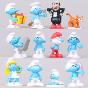 Kit 12 Bonecos Turma dos Smurfs - Edição Limitada