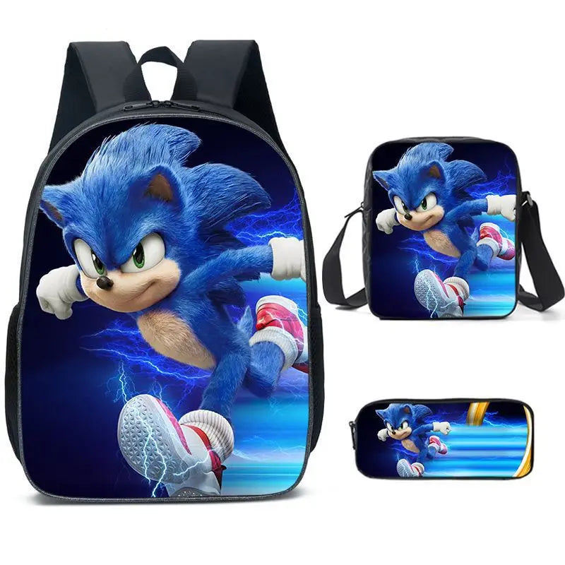 Kit 3 Peças Sonic - Mochila + Bolsa + Estojo
