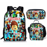 Kit 3 Peças Escolar Roblox - Mochila + Bolsa + Estojo