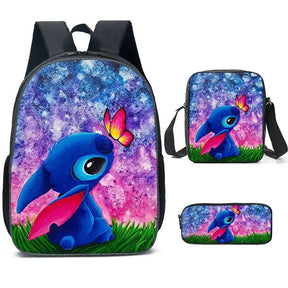 Kit 3 Peças Lilo e Stich - Mochila + Bolsa + Estojo