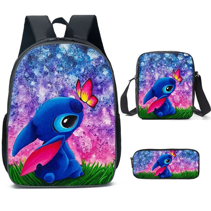 Kit 3 Peças Lilo e Stich - Mochila + Bolsa + Estojo
