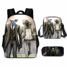 Kit 3 Peças Escolar Skibidi Toillet - Mochila + Bolsa + Estojo