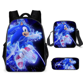 Kit 3 Peças Sonic - Mochila + Bolsa + Estojo