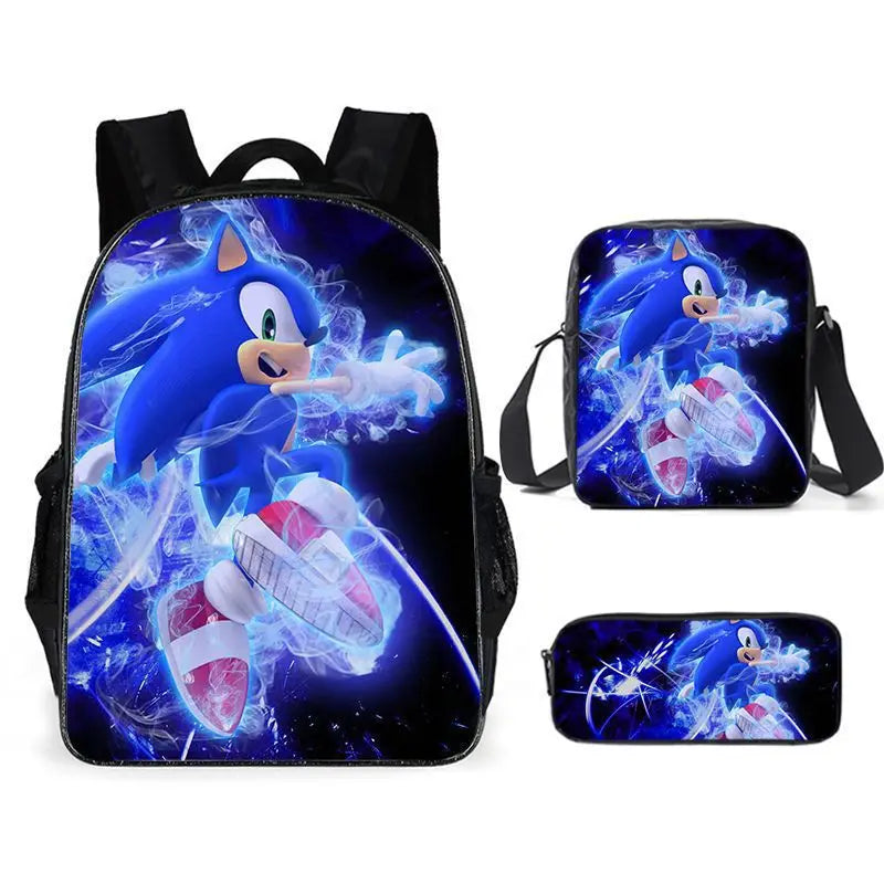 Kit 3 Peças Sonic - Mochila + Bolsa + Estojo