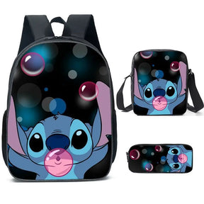 Kit 3 Peças Lilo e Stich - Mochila + Bolsa + Estojo
