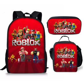 Kit 3 Peças Escolar Roblox - Mochila + Bolsa + Estojo