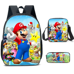 Kit 3 Peças Super Mario - Mochila + Bolsa + Estojo