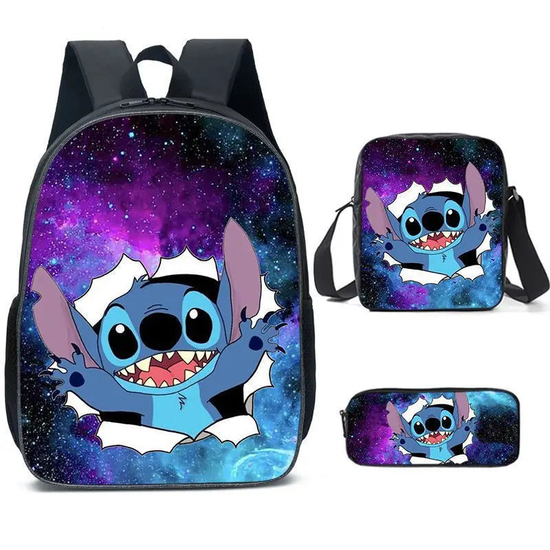 Kit 3 Peças Lilo e Stich - Mochila + Bolsa + Estojo