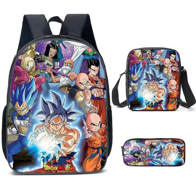 Kit 3 Peças Escolar Dragon Ball Z - Mochila + Bolsa + Estojo